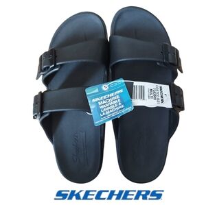 NWT Sketchers Black Arch Comfort Washable Sandals
